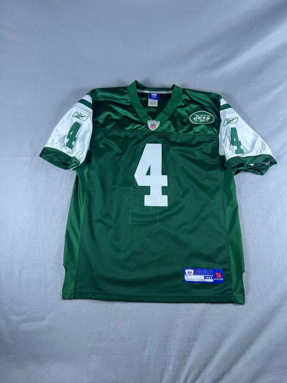 New York Jets Brett Favre #4 Jersey Mens 48 Green Reebok NFL On Field Football